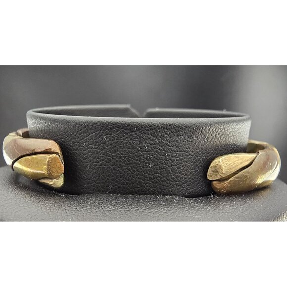 Vintage 3 Color Twisted Brass & Copper Cuff Bracelet 26 grams Adjustable Braided - Picture 3 of 8